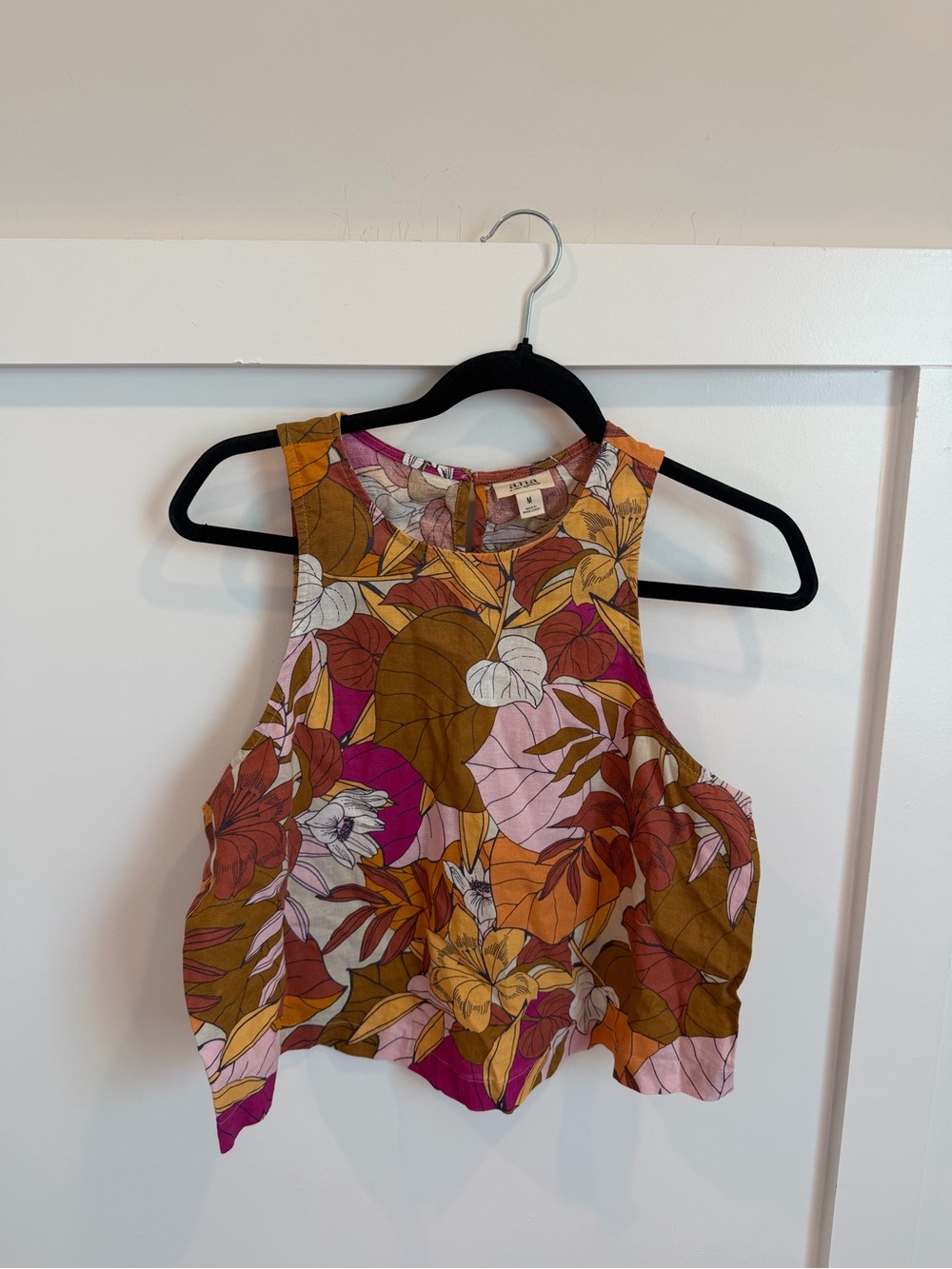 A.N.A. Floral Crop Tank Top